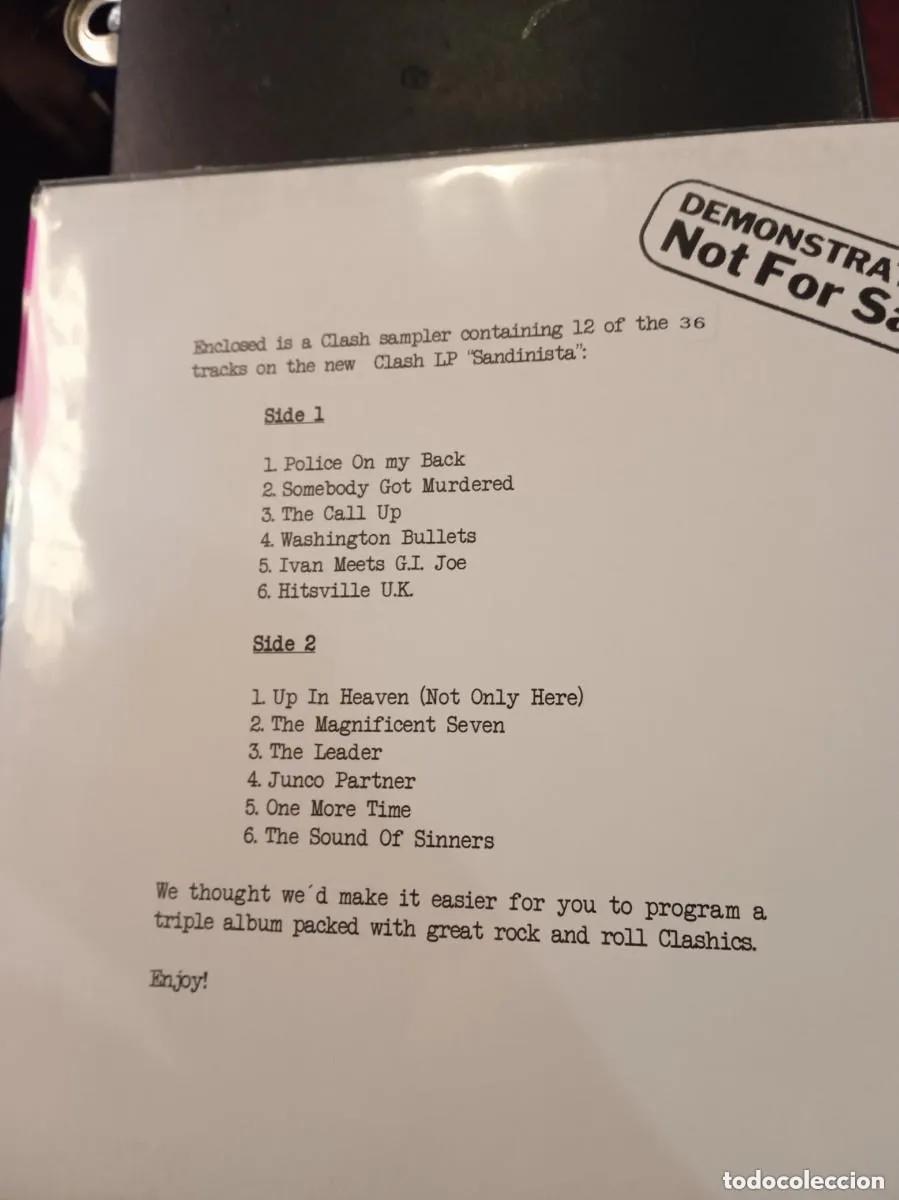 Discos de vinilo: THE CLASH- SANDINISTA NOW! SAMPLER LP - Foto 2