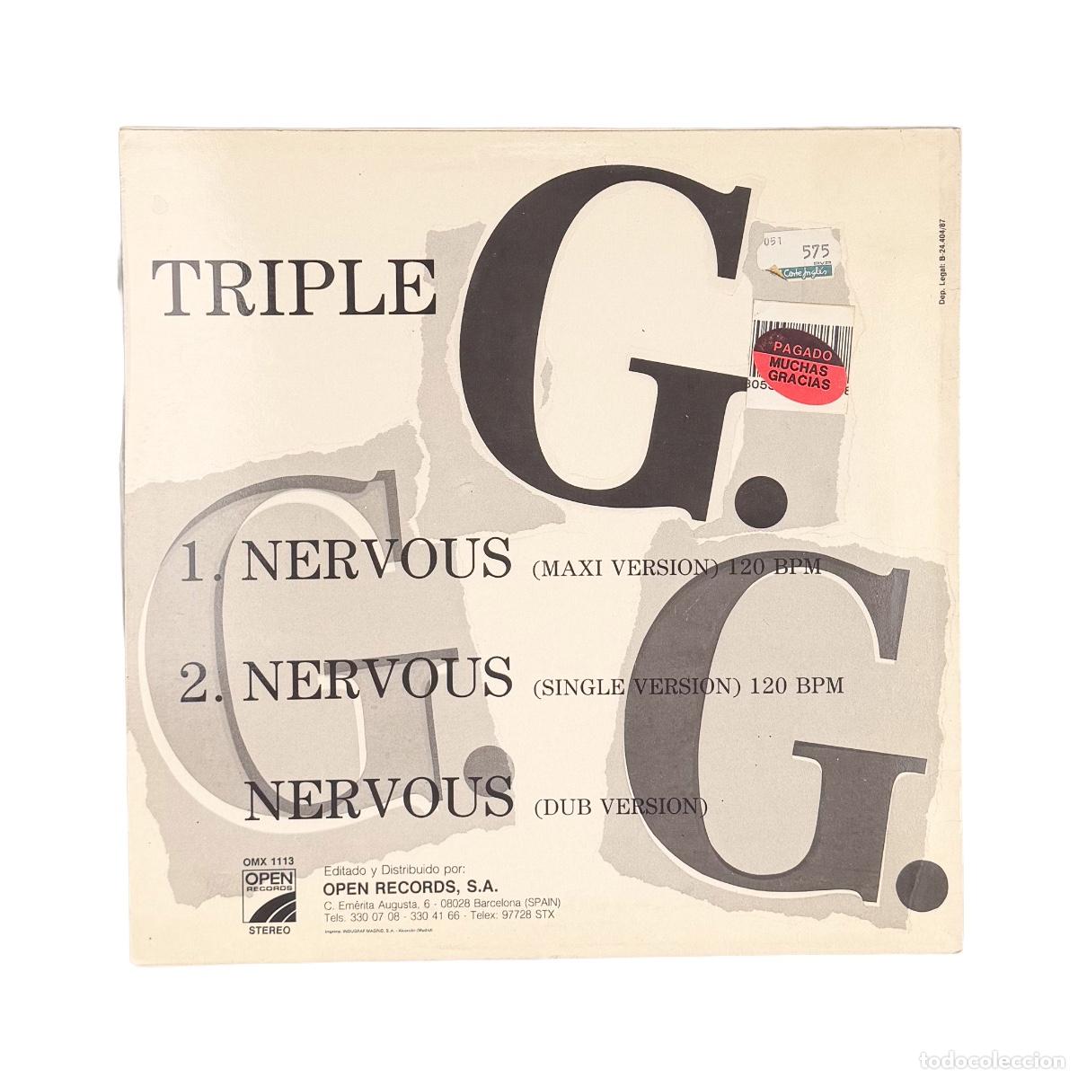 Discos de vinilo: MAXI LP. Triple G.. Nervous (VG+/VG+) - Foto 2