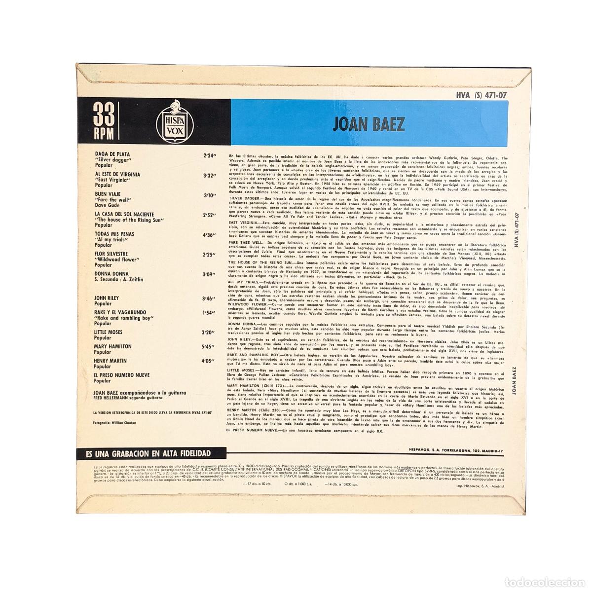 Discos de vinilo: LP. Joan Baez. Joan Baez (VG/VG) - Foto 2