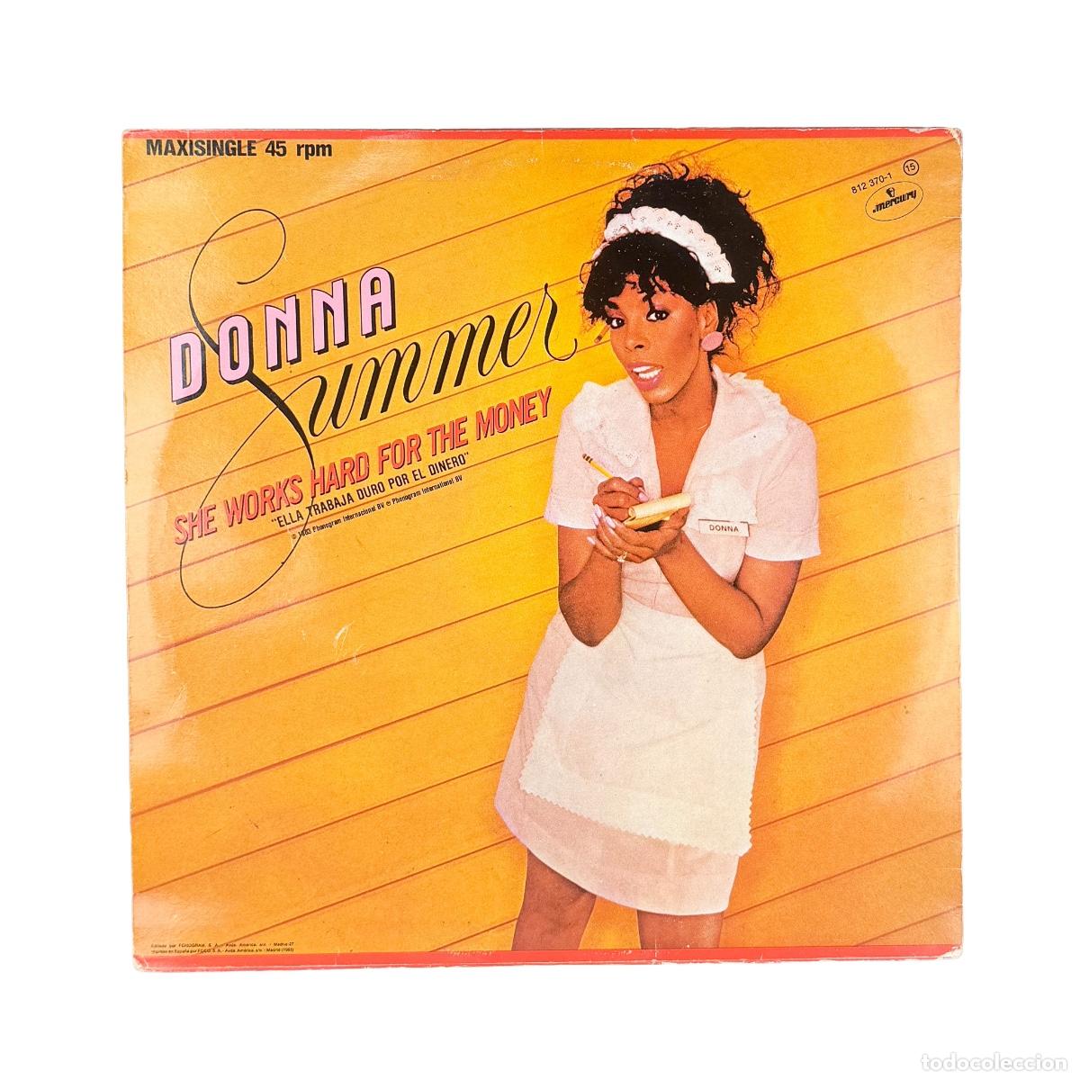 Discos de vinilo: MAXI LP. Donna Summer. She Works Hard For The Money (VG/VG)