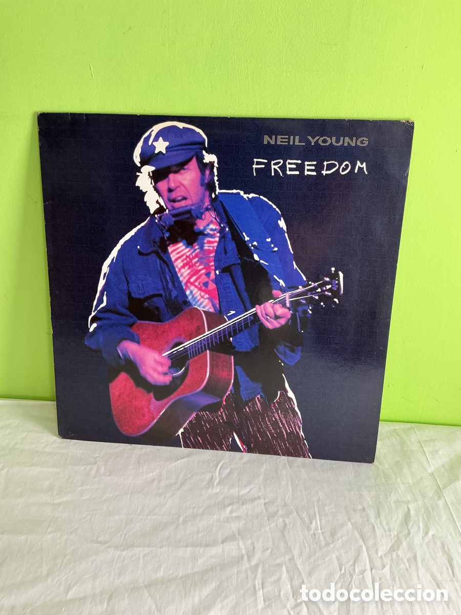 Discos de vinilo: Neil Young &ndash; Freedom | LP Reprise de 1989 con funda interior