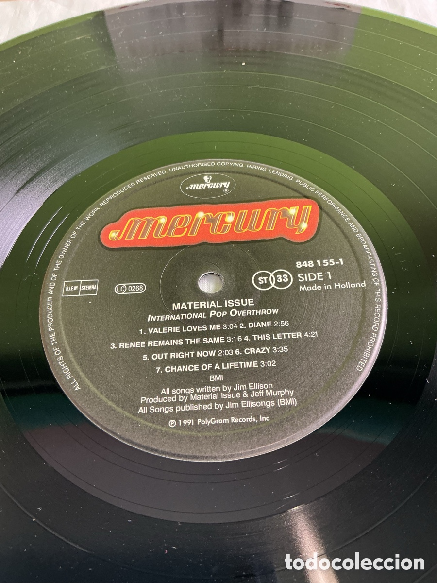 Discos de vinilo: Material Issue &ndash; International Pop Overthrow | LP 1991 - Foto 4