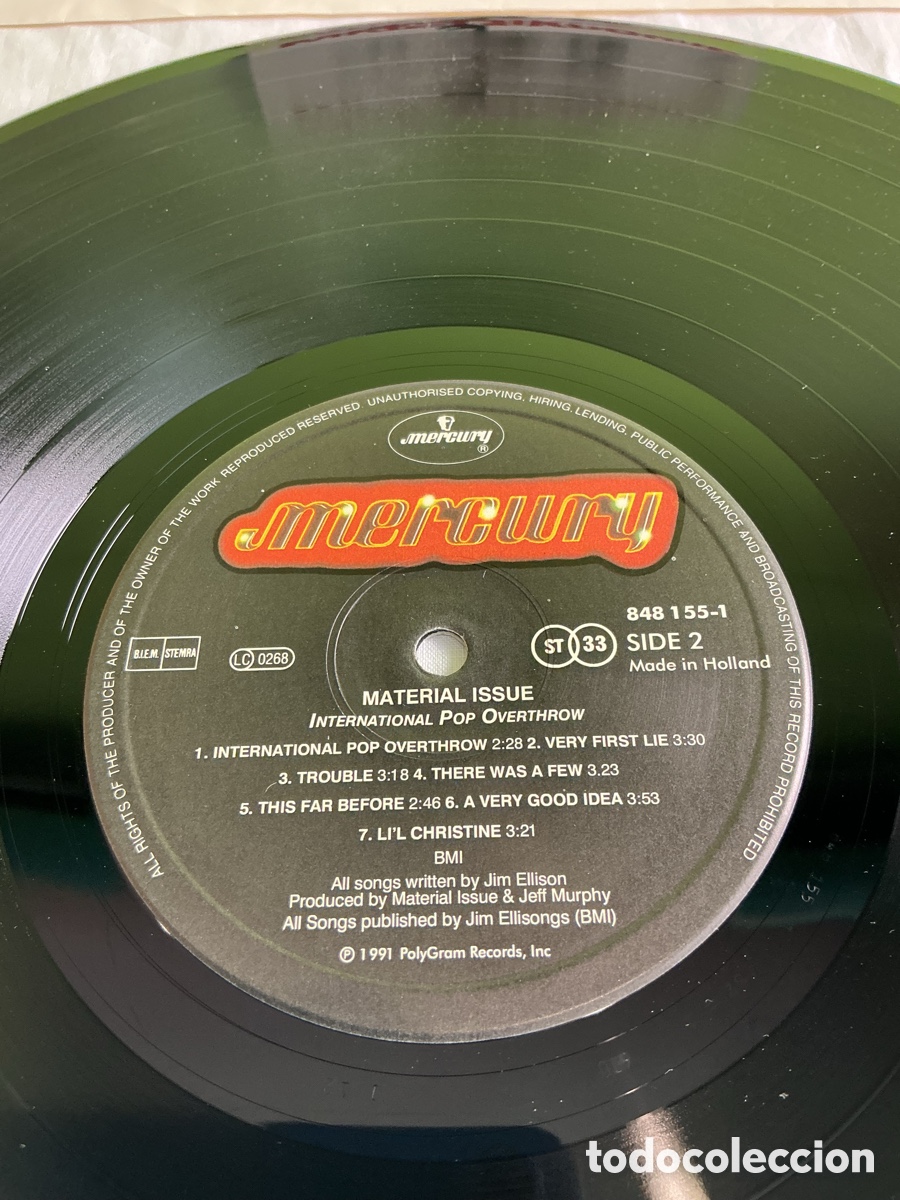 Discos de vinilo: Material Issue &ndash; International Pop Overthrow | LP 1991 - Foto 5