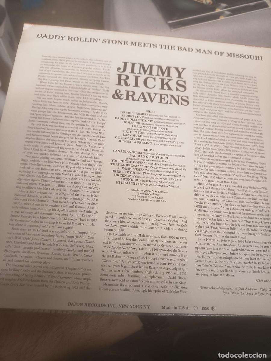 Discos de vinilo: DISCO LP JIMMY RICKS & RAVENS. - Foto 2