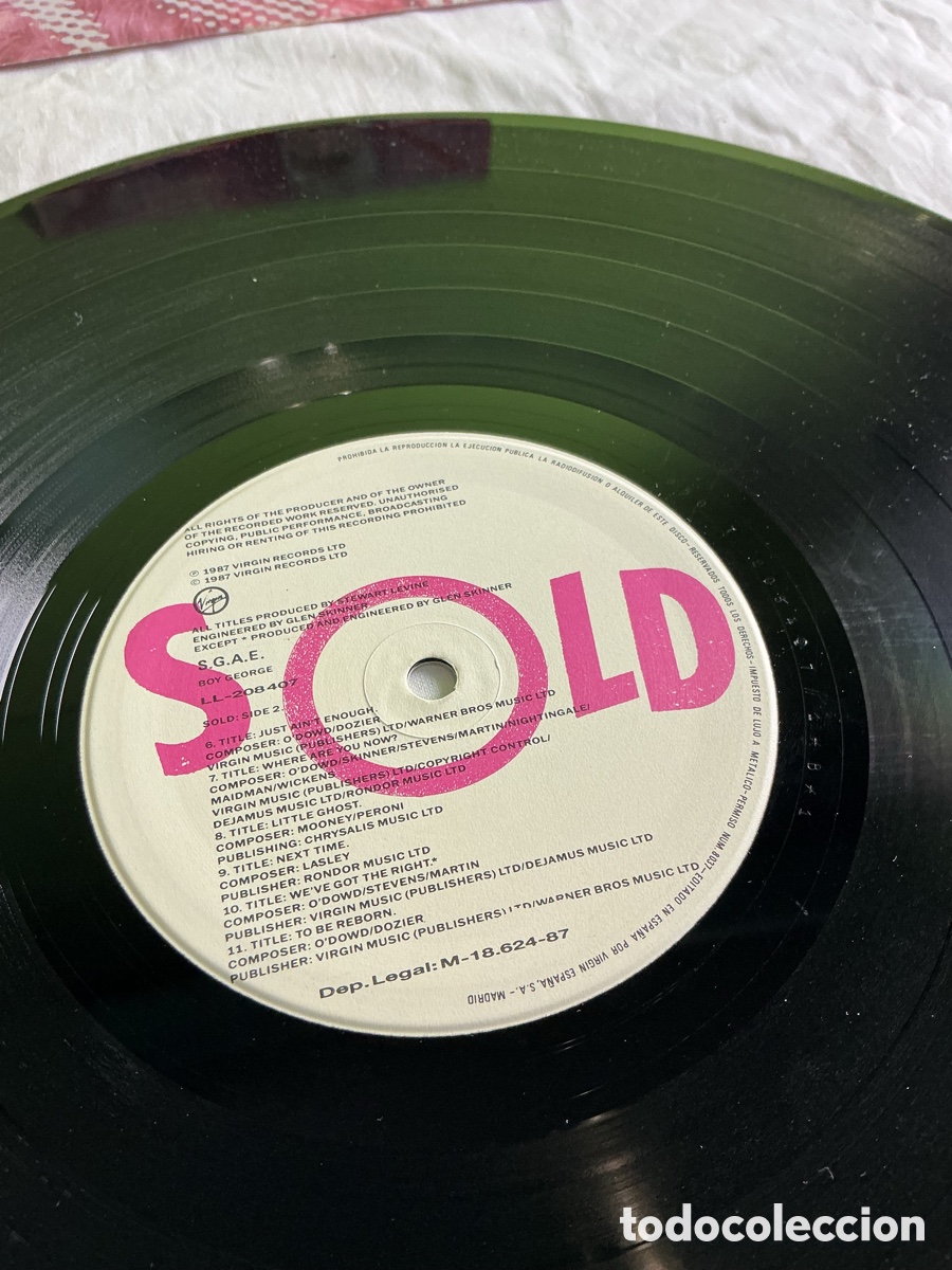 Discos de vinilo: Boy George &ndash; Sold | LP sencillo de 1987 - Foto 4