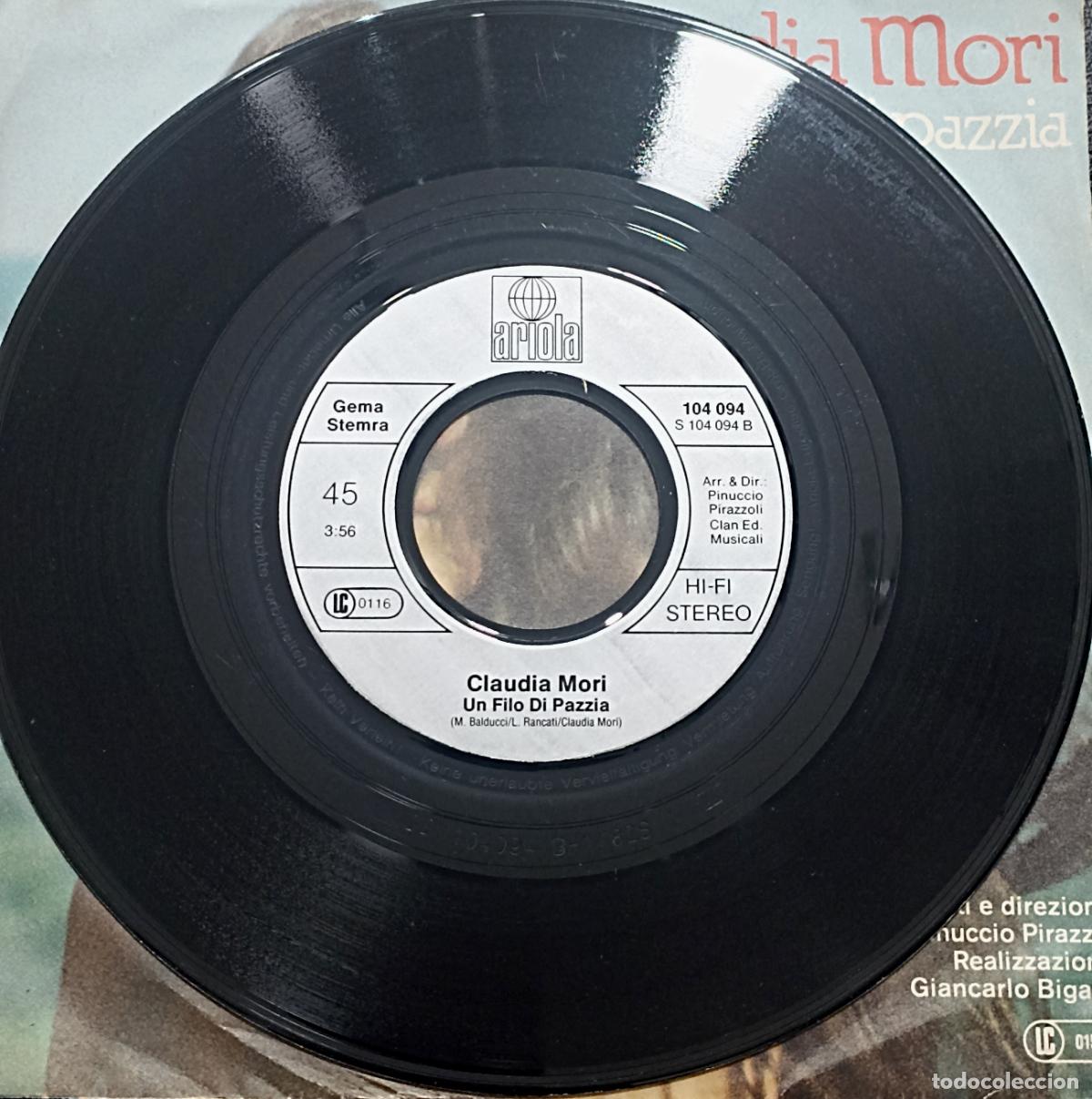 Discos de vinilo: SINGLE CLAUDIA MORI - NON SUCCEDERA PIU...-ARIOLA - Foto 3