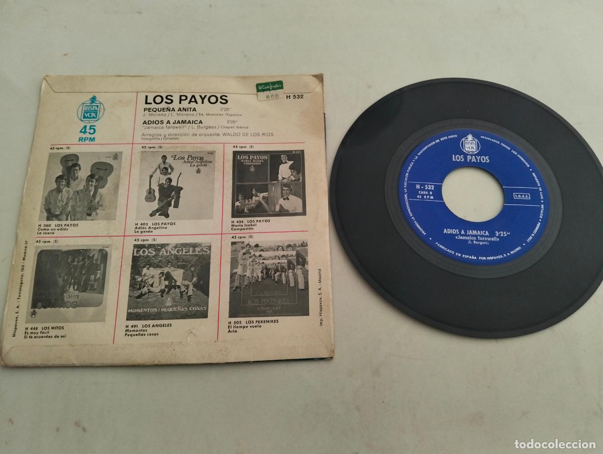 Discos de vinilo: DISCO SINGLE, LOS PAYOS, PEQUE&Ntilde;A ANITA - Foto 2