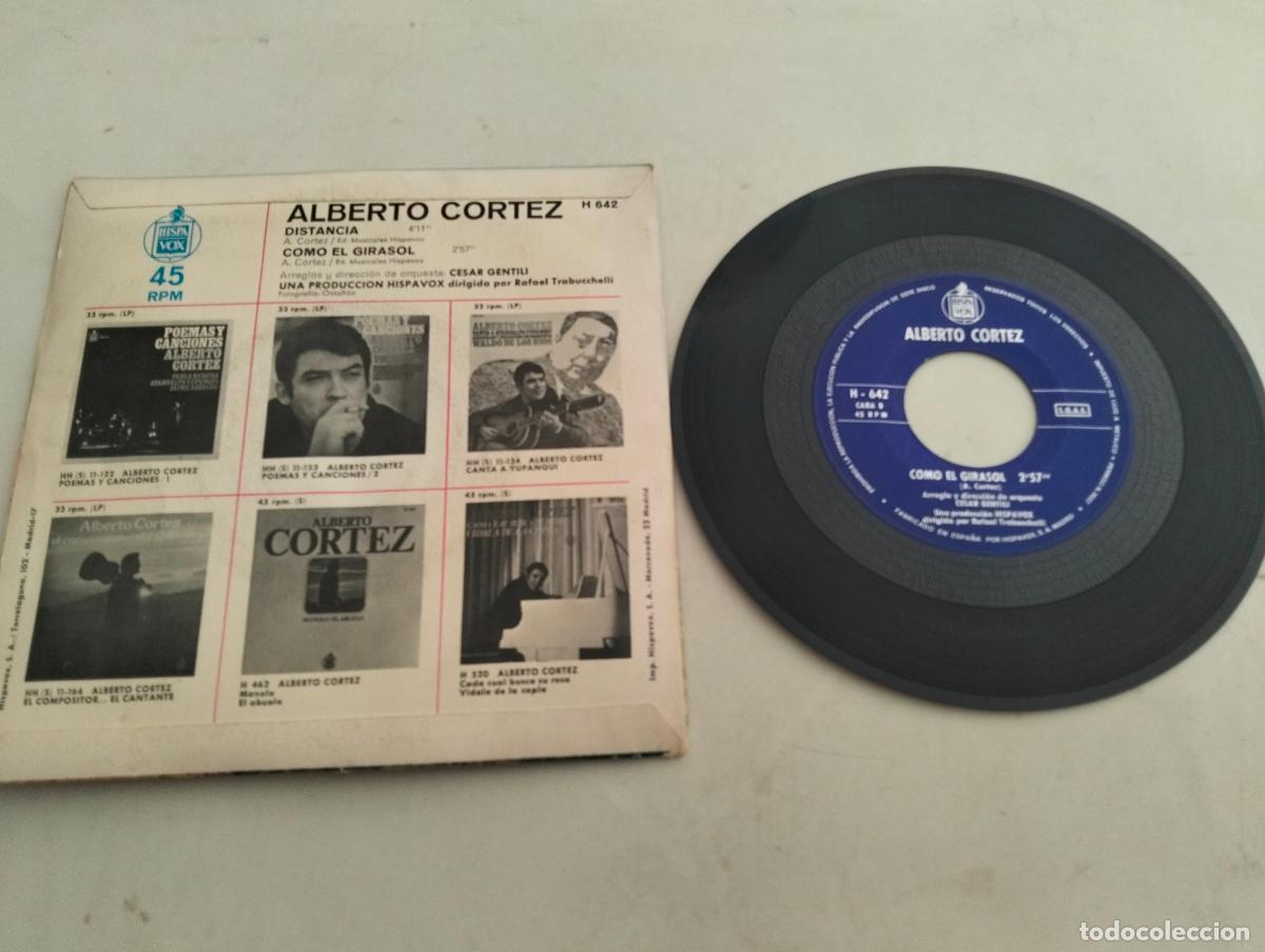 Discos de vinilo: DISCO SINGLE, ALBERTO CORTEZ, DISTANCIA - Foto 2