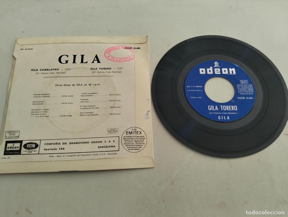 Discos de vinilo: DISCO SINGLE, GILA, GILA CHARLATAN - Foto 2