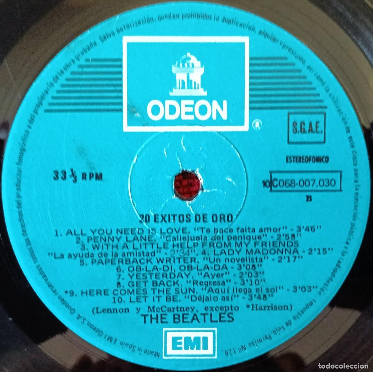 Discos de vinilo: THE BEATLES ** 20 EXITOS DE ORO ** VINILO LP 1979 - Foto 5