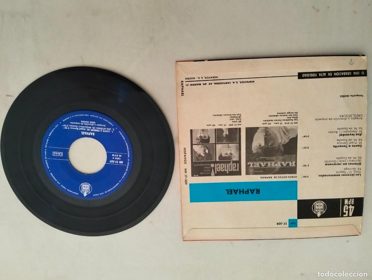 Discos de vinilo: DISCO SINGLE, RAPHAEL, LOS JOVENES ENAMORADOS - Foto 2