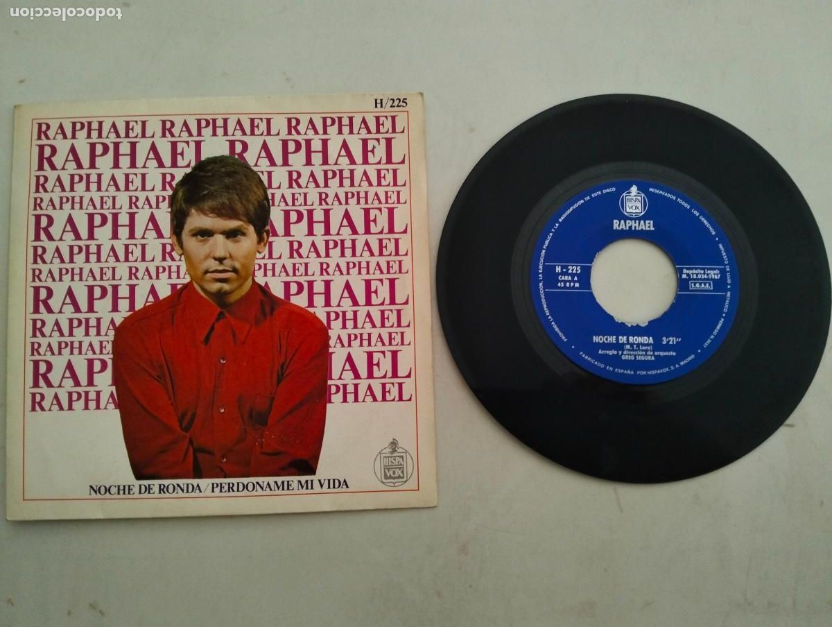 Discos de vinilo: DISCO SINGLE, RAPHAEL, NOCHE DE RONDA