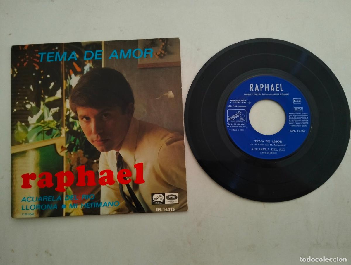 Discos de vinilo: DISCO SINGLE, RAPHAEL, TEMA DE AMOR