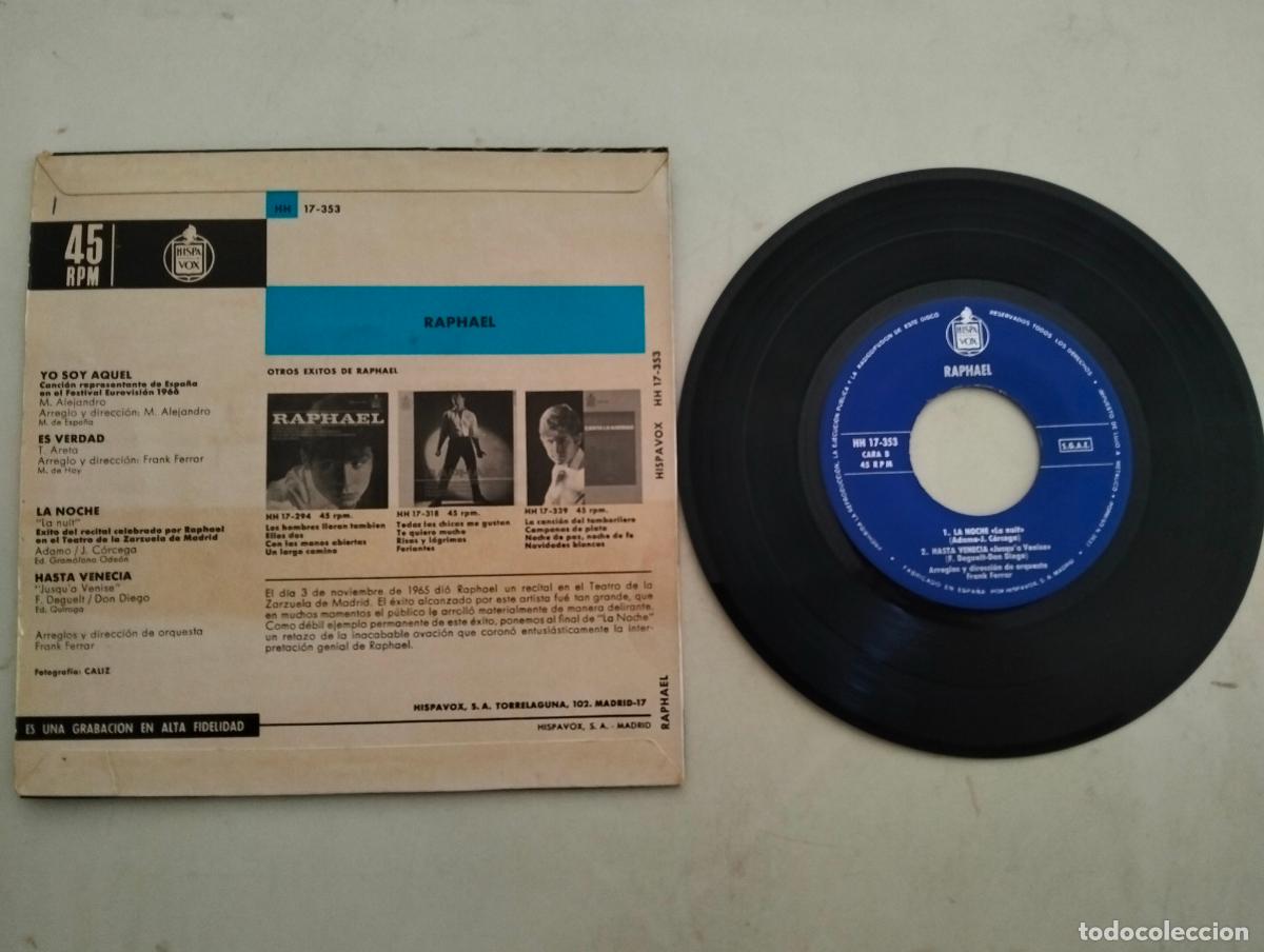 Discos de vinilo: DISCO SINGLE, RAPHAEL, YO SOY AQUEL - Foto 2