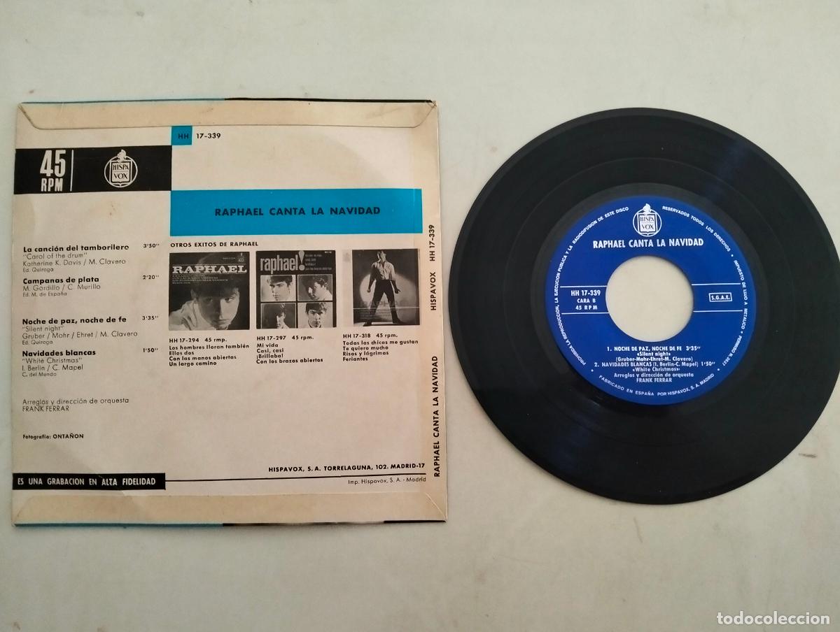 Discos de vinilo: DISCO SINGLE, RAPHAEL, CANTA A LA NAVIDAD - Foto 2