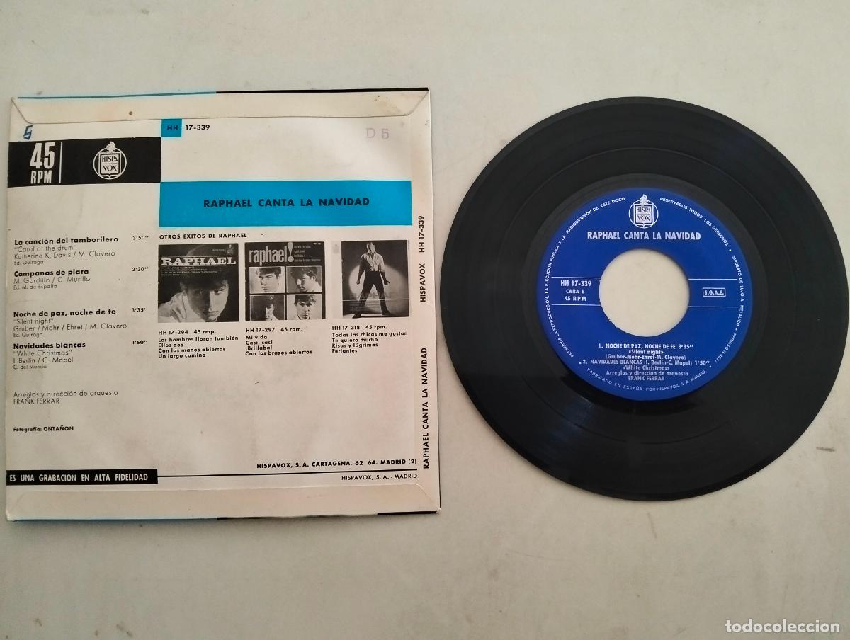 Discos de vinilo: DISCO SINGLE, RAPHAEL, CANTA A LA NAVIDAD - Foto 2