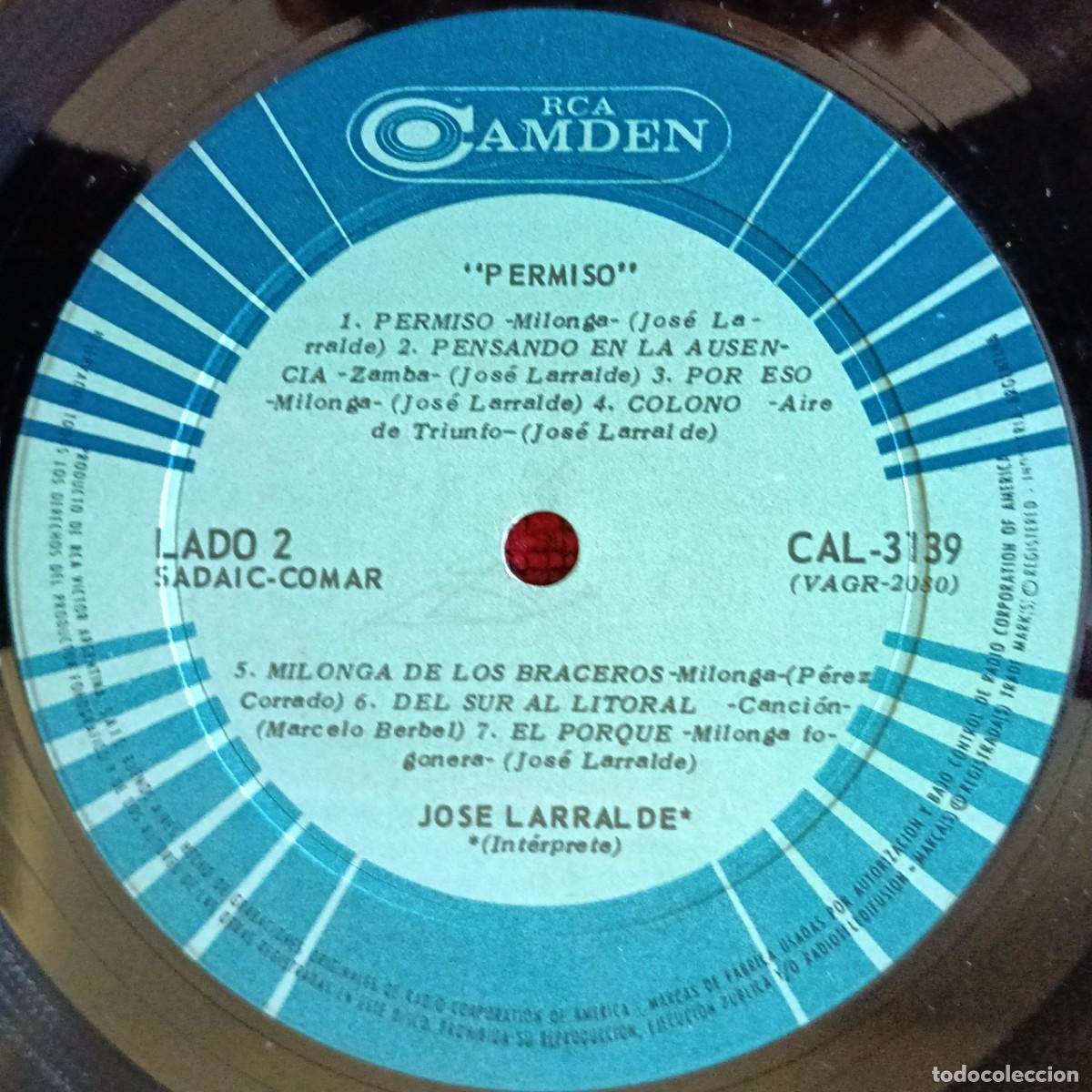 Discos de vinilo: JOSE LARRALDE ** Permiso ** ARGENTINA LP VINILO - Foto 4