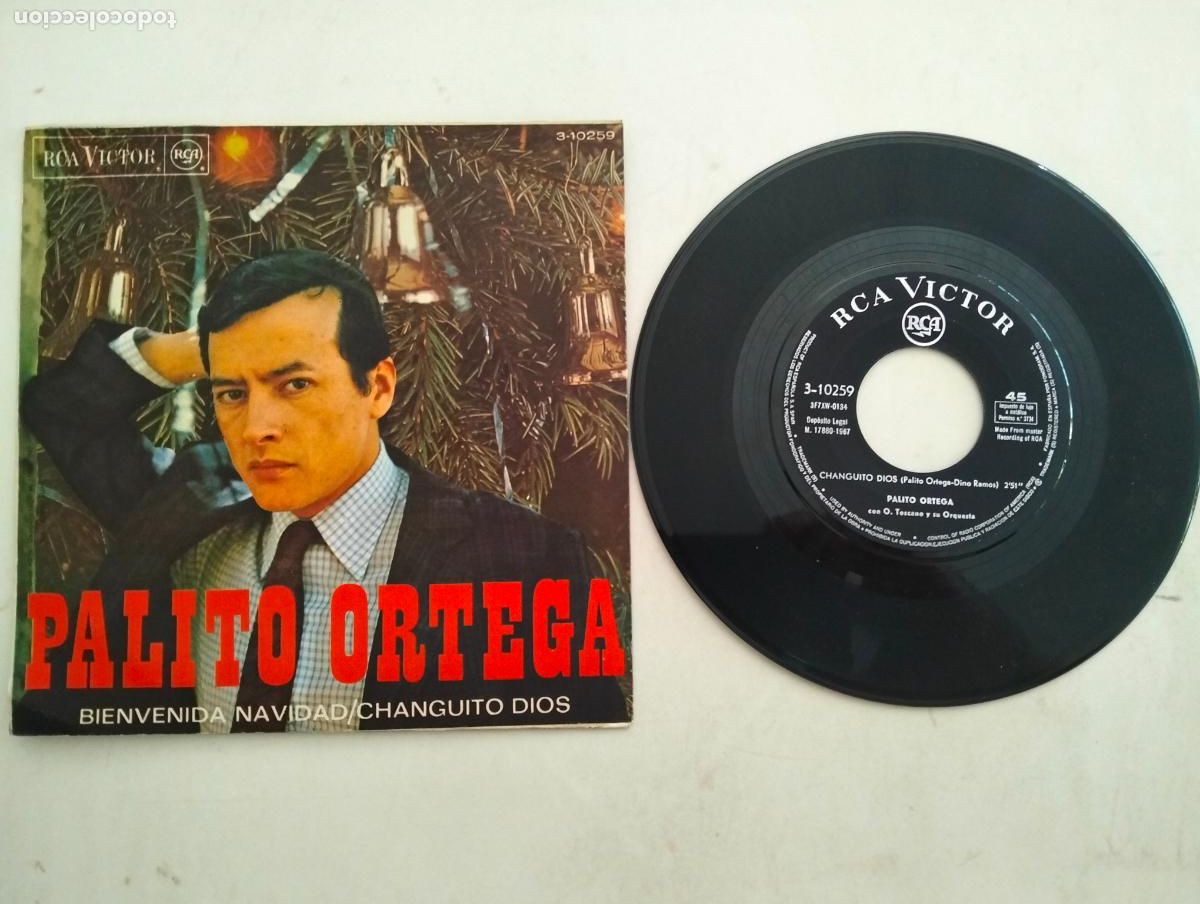 Discos de vinilo: DISCO SINGLE, PALITO ORTEGA, BIENVENIDA NAVIDAD - Foto 2