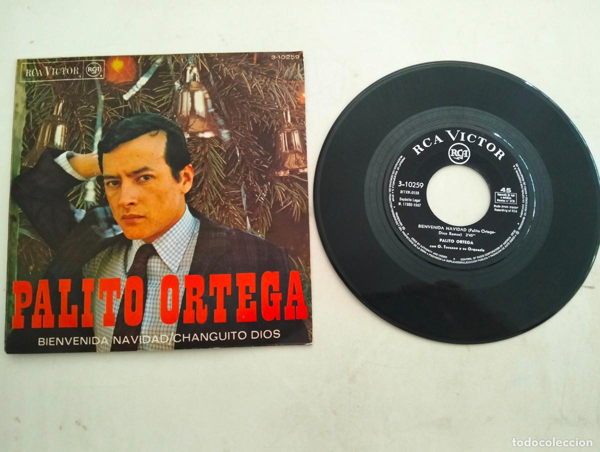 Discos de vinilo: DISCO SINGLE, PALITO ORTEGA, BIENVENIDA NAVIDAD - Foto 1
