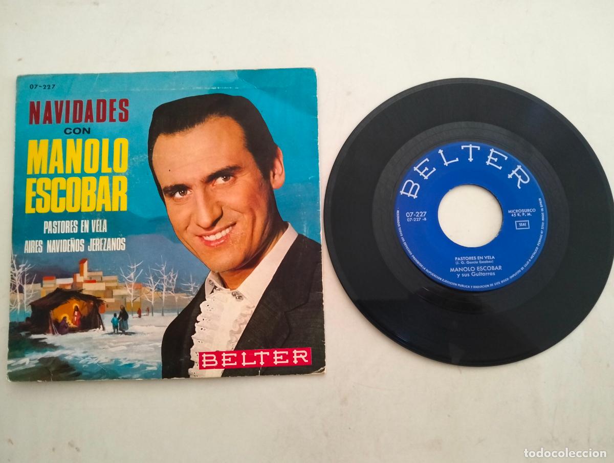Discos de vinilo: DISCO SINGLE, MANOLO ESCOBAR, PASTORES EN VELA - Foto 2