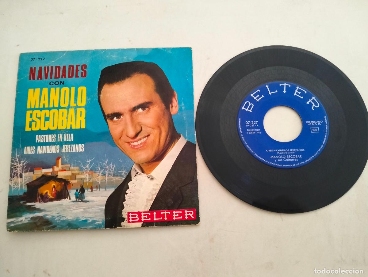 Discos de vinilo: DISCO SINGLE, MANOLO ESCOBAR, PASTORES EN VELA - Foto 1