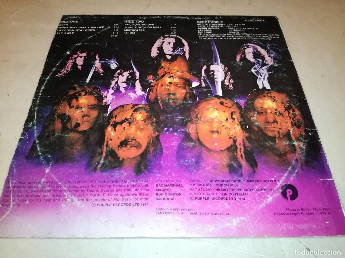 Discos de vinilo: DEEP PURPLE-BURN-ORIGINAL ESPA&Ntilde;OL 1974 - Foto 2