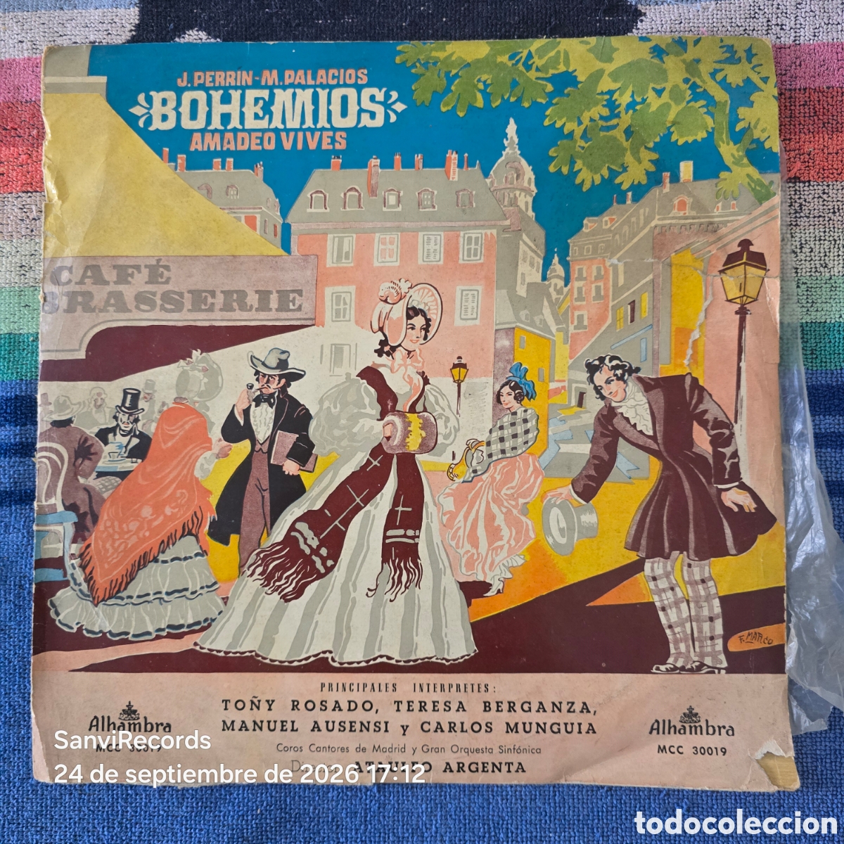 Discos de vinilo: [LP] AMADEO VIVES, TO&Ntilde;Y ROSADO, TERESA BERGANZA...: BOHEMIOS (ALHAMBRA) (1955)