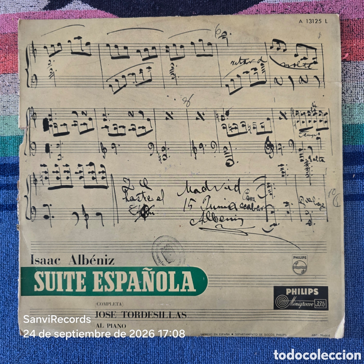Discos de vinilo: [LP] ISAAC ALB&Eacute;NIZ, JOS&Eacute; TORDESILLAS: SUITE ESPA&Ntilde;OLA (PHILIPS) (1959)