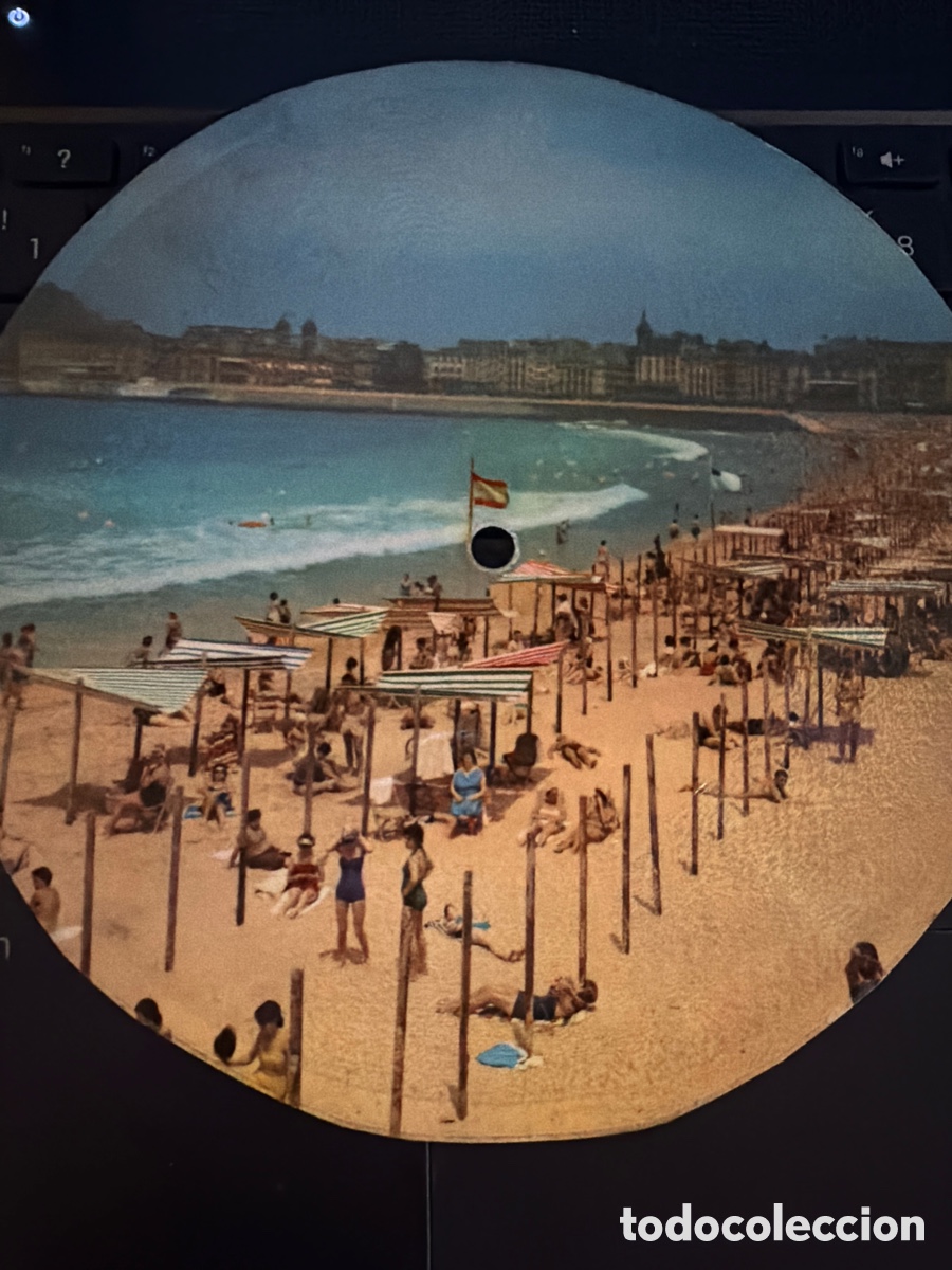 Discos de vinilo: DISCO POSTAL CON LA CONCHA DE SAN SEBASTIAN SINGLE EN CARTON