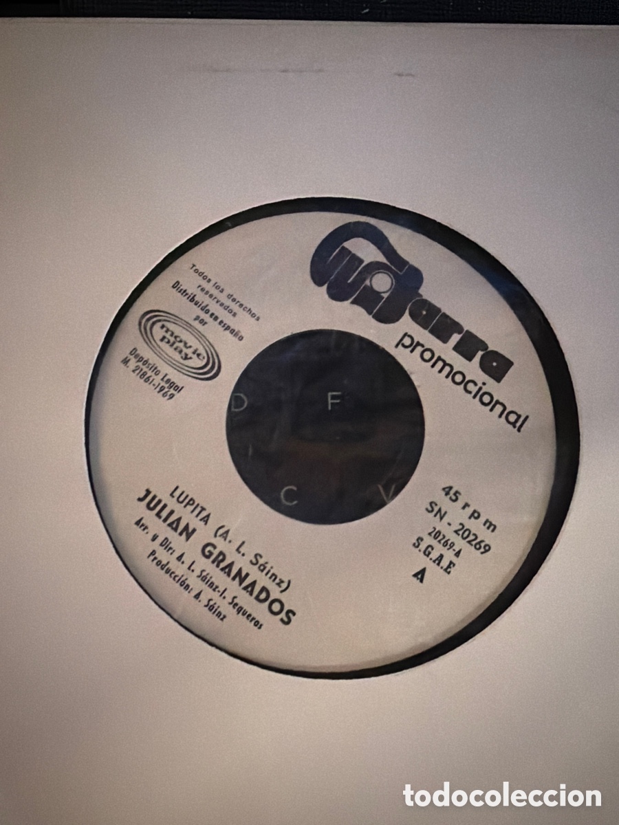 Discos de vinilo: JULIAN GRANADOS - LUPITA + DONKEY SINGLE SIN PORTADA