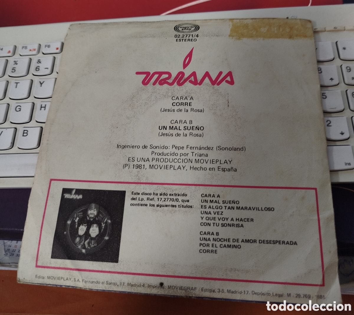 Discos de vinilo: Triana - corre. / un mal sue&ntilde;o - Foto 2