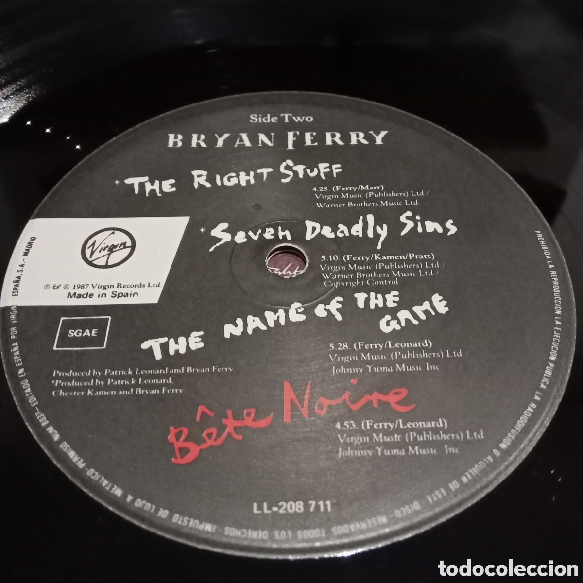Discos de vinilo: BRYAN FERRY - B&Ecirc;TE NOIRE - LP - Foto 7
