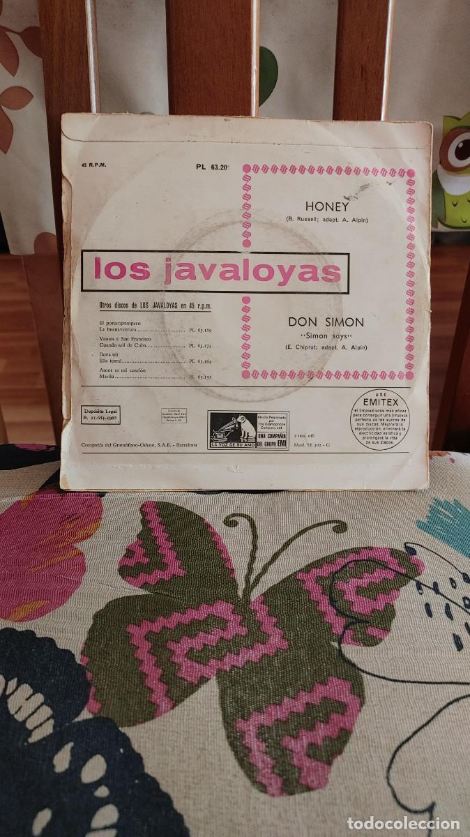 Discos de vinilo: LOS JAVALOYAS-SINGLE HONEY - Foto 2