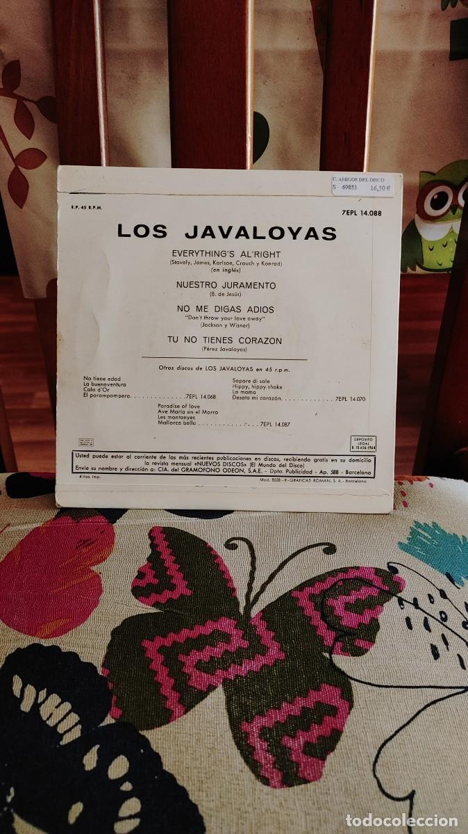 Discos de vinilo: LOS JAVALOYAS-EP EVERYTHING`S AL`RIGGHT +3 - Foto 2