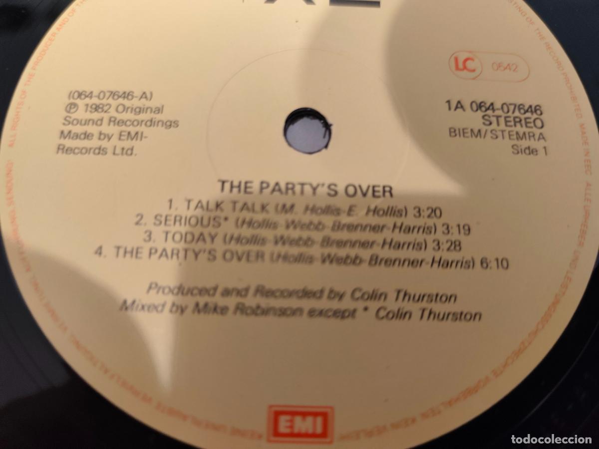 Discos de vinilo: Talk Talk &ndash; The Partys Over- (1982) LP disco vinilo - Foto 4