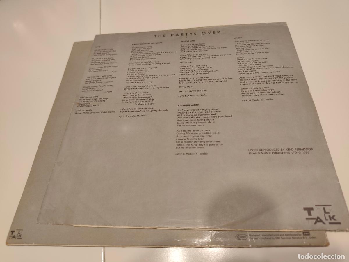 Discos de vinilo: Talk Talk &ndash; The Partys Over- (1982) LP disco vinilo - Foto 6