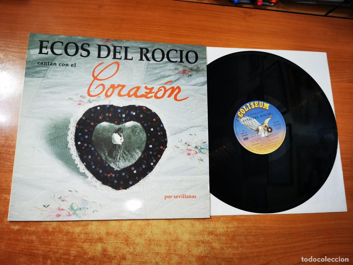 Discos de vinilo: ECOS DEL ROCIO Cantan con el corazon LP VINILO DEL A&Ntilde;O 1993 MIGUEL MOYARES SEVILLANAS 10 TEMAS