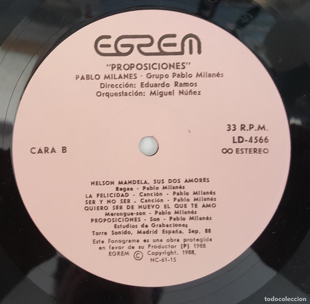 Discos de vinilo: PABLO MILAN&Eacute;S, ROPOSICIONES, VINILO LP DISCO - Foto 4