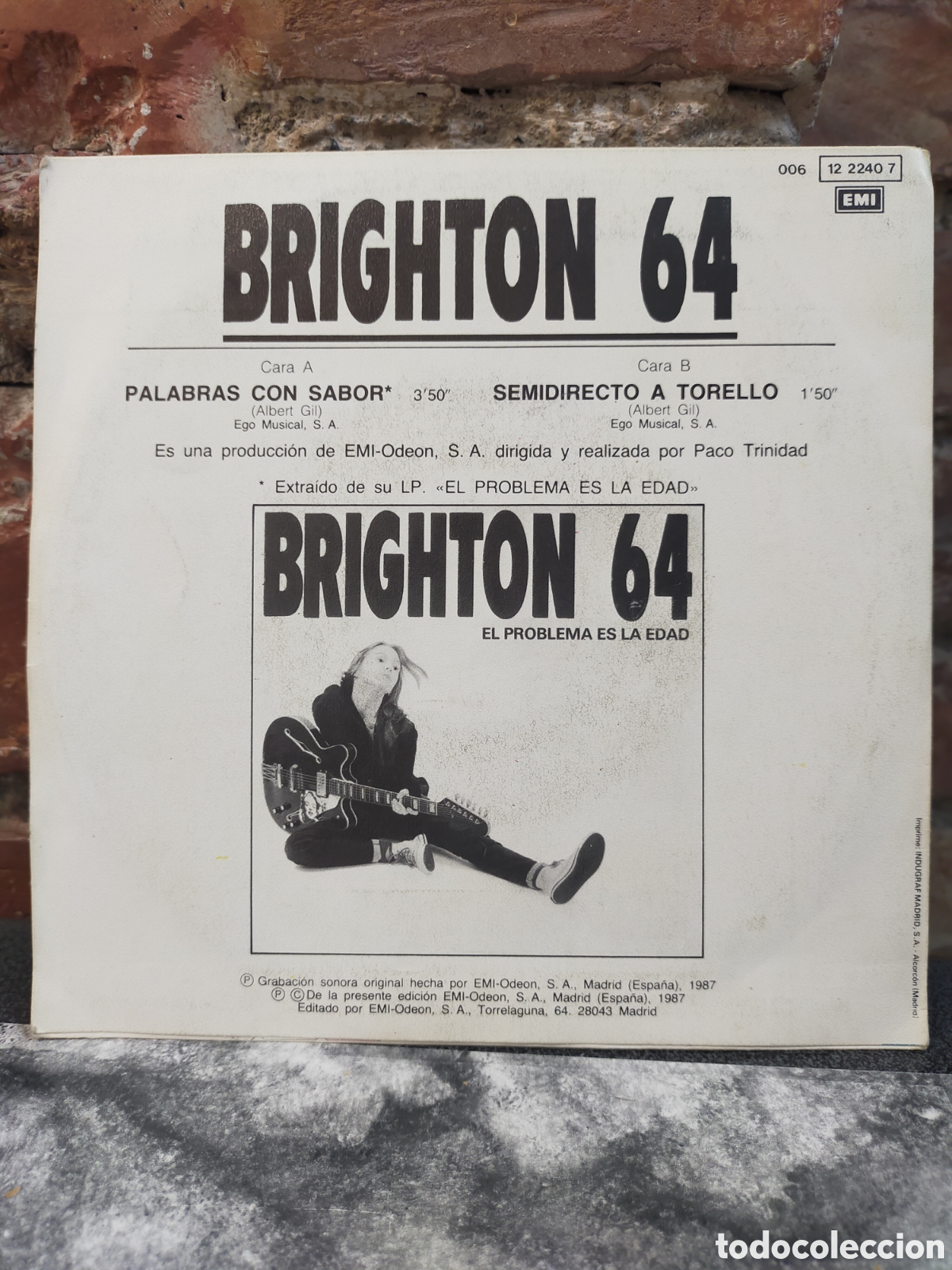 Discos de vinilo: Single Vinilo Brighton 64 - Palabras con Sabor - Foto 2