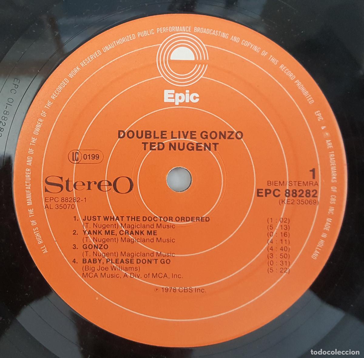 Discos de vinilo: TED NUGENT, DOUBLE LIVE 2 DISCOS, VINILO LP DISCO - Foto 3