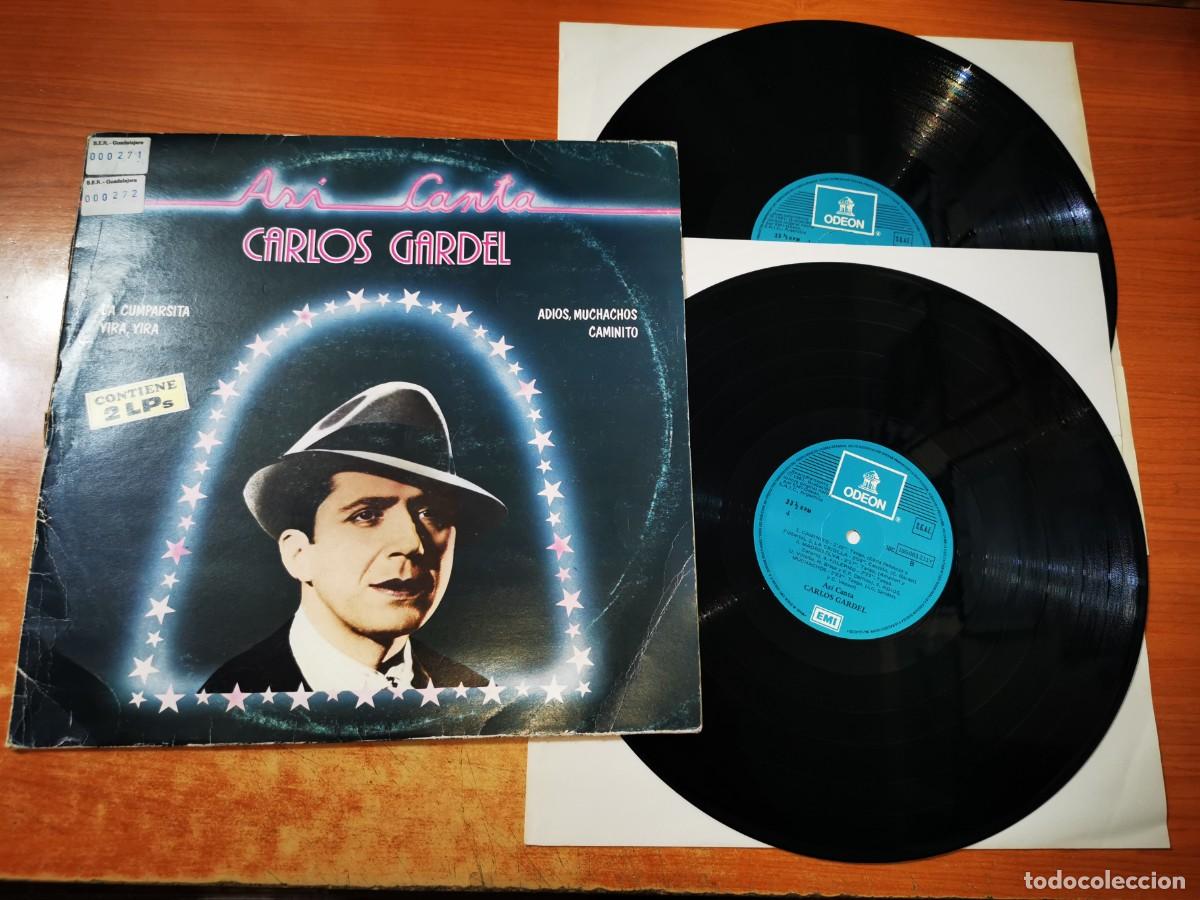 Discos de vinilo: ASI CANTA CARLOS GARDEL 2 LP VINILO DEL A&Ntilde;O 1981 La cumparsita Adios, muchachos CONTIENE 20 TEMAS