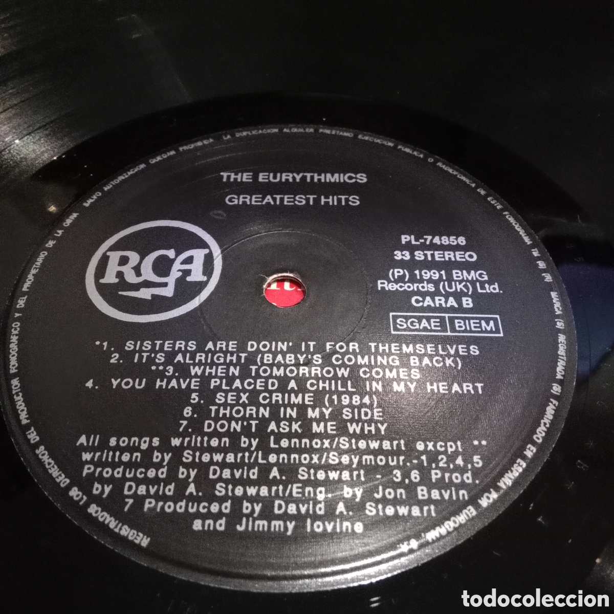 Discos de vinilo: EURYTHMICS - GREATEST HITS - LP - Foto 7