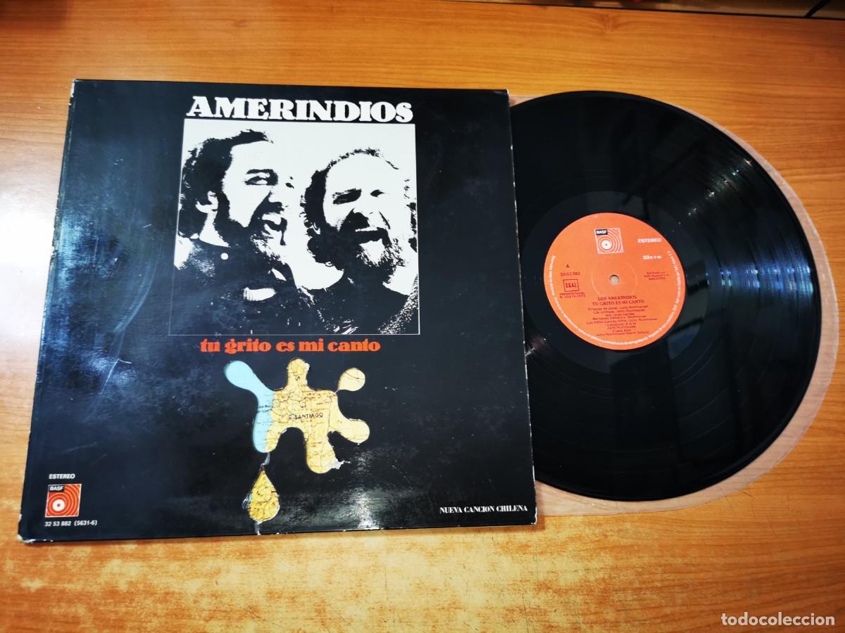 Discos de vinilo: AMERINDIOS Tu grito es mi canto LP VINILO DEL A&Ntilde;O 1975 ESPA&Ntilde;A BASF GATEFOLD CONTIENE 13 TEMAS