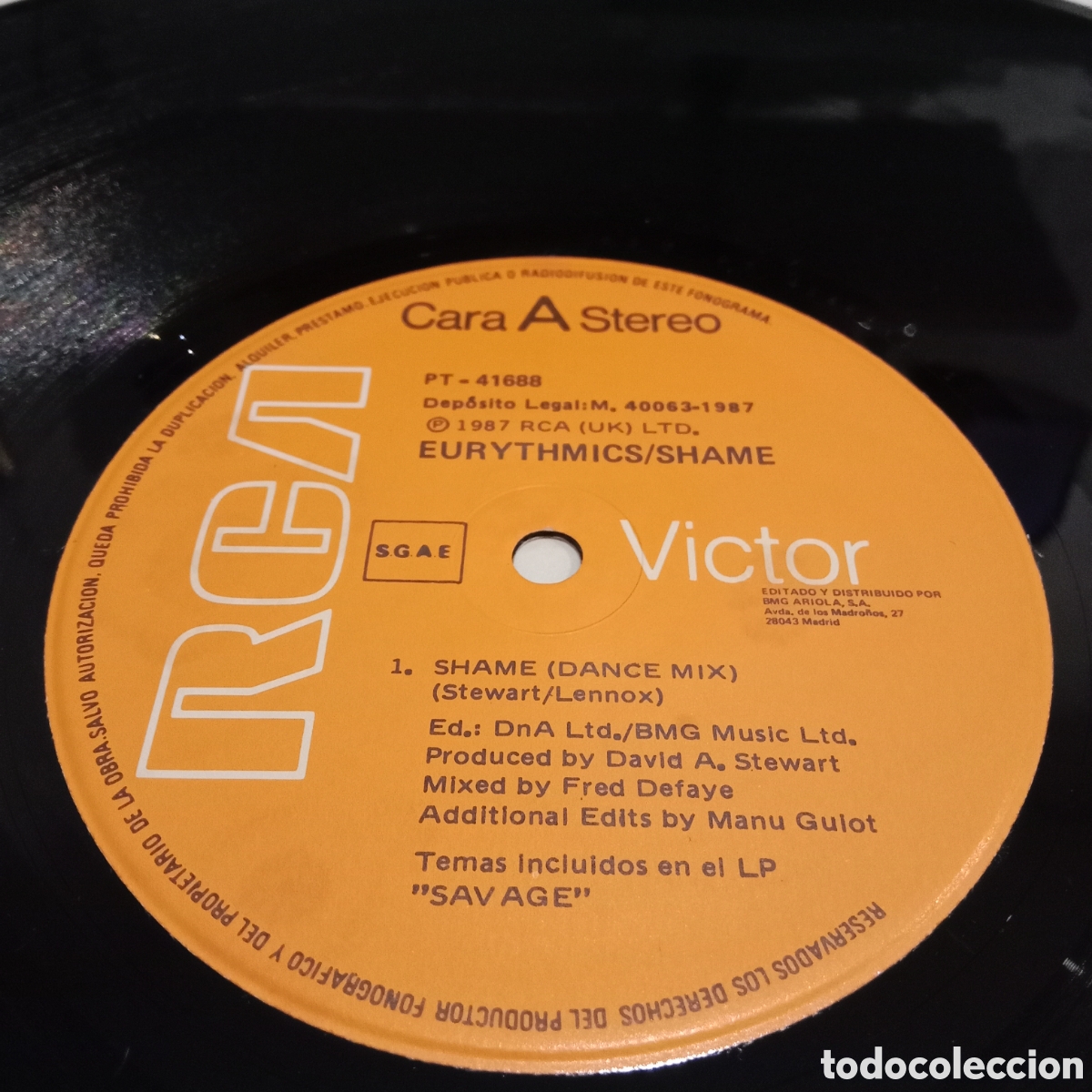 Discos de vinilo: EURYTHMICS - SHAME - MAXI-SINGLE 12&rdquo; - Foto 4