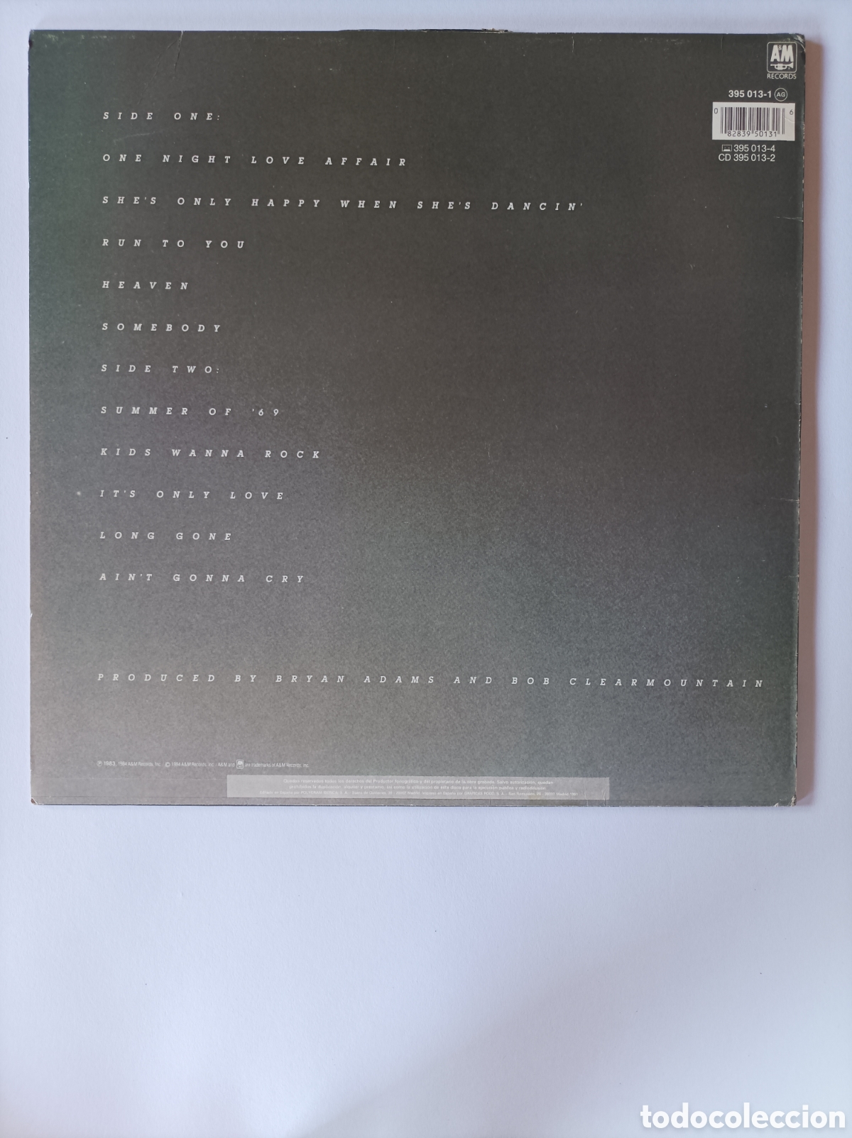 Discos de vinilo: BRYAN ADAMS. RECKLESS. DISCO VINILO LP. EXCELENTE ESTADO. - Foto 2
