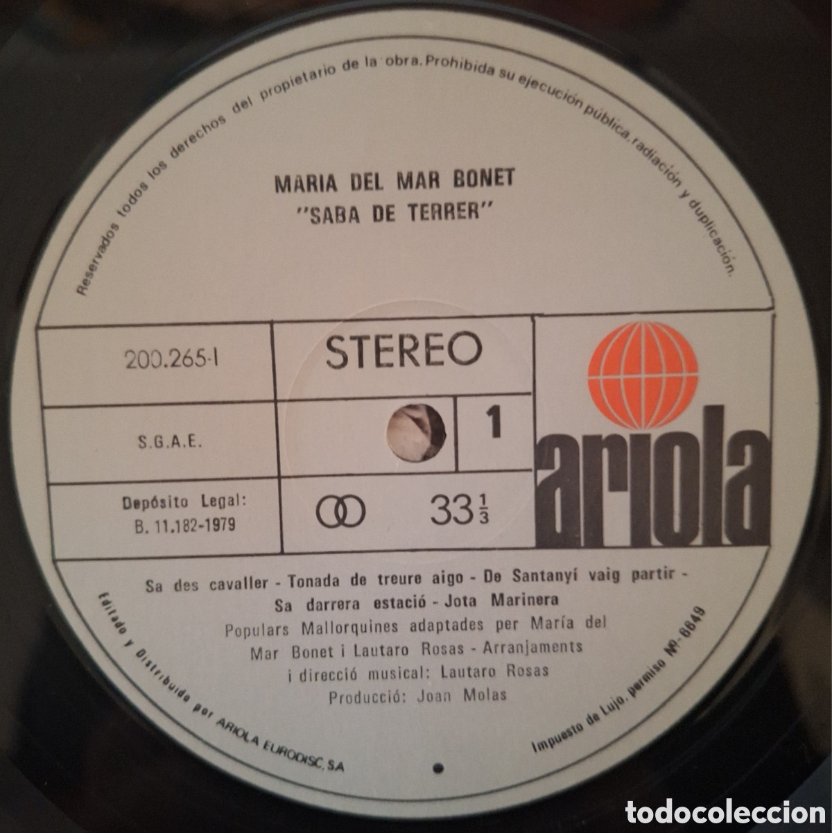 Discos de vinilo: Maria Del Mar Bonet - Saba De Terrer LP - Foto 3