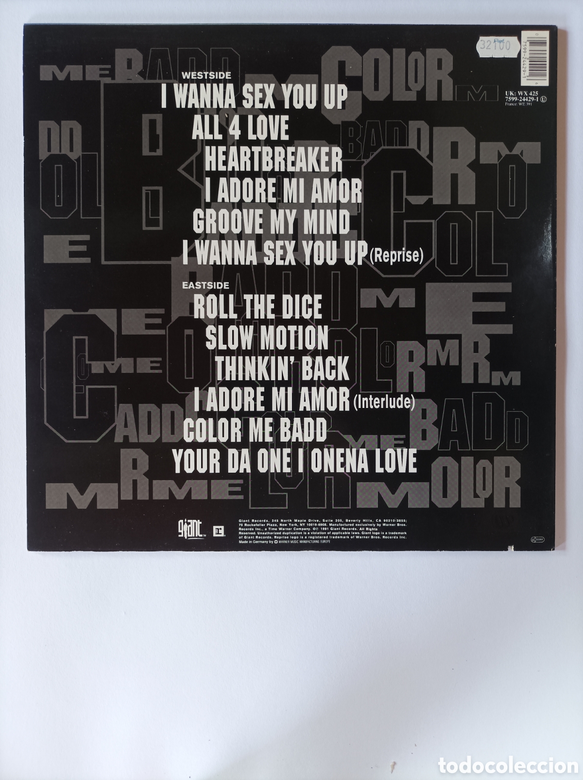 Discos de vinilo: COLOR ME BADD. DISCO VINILO LP. EXCELENTE ESTADO.