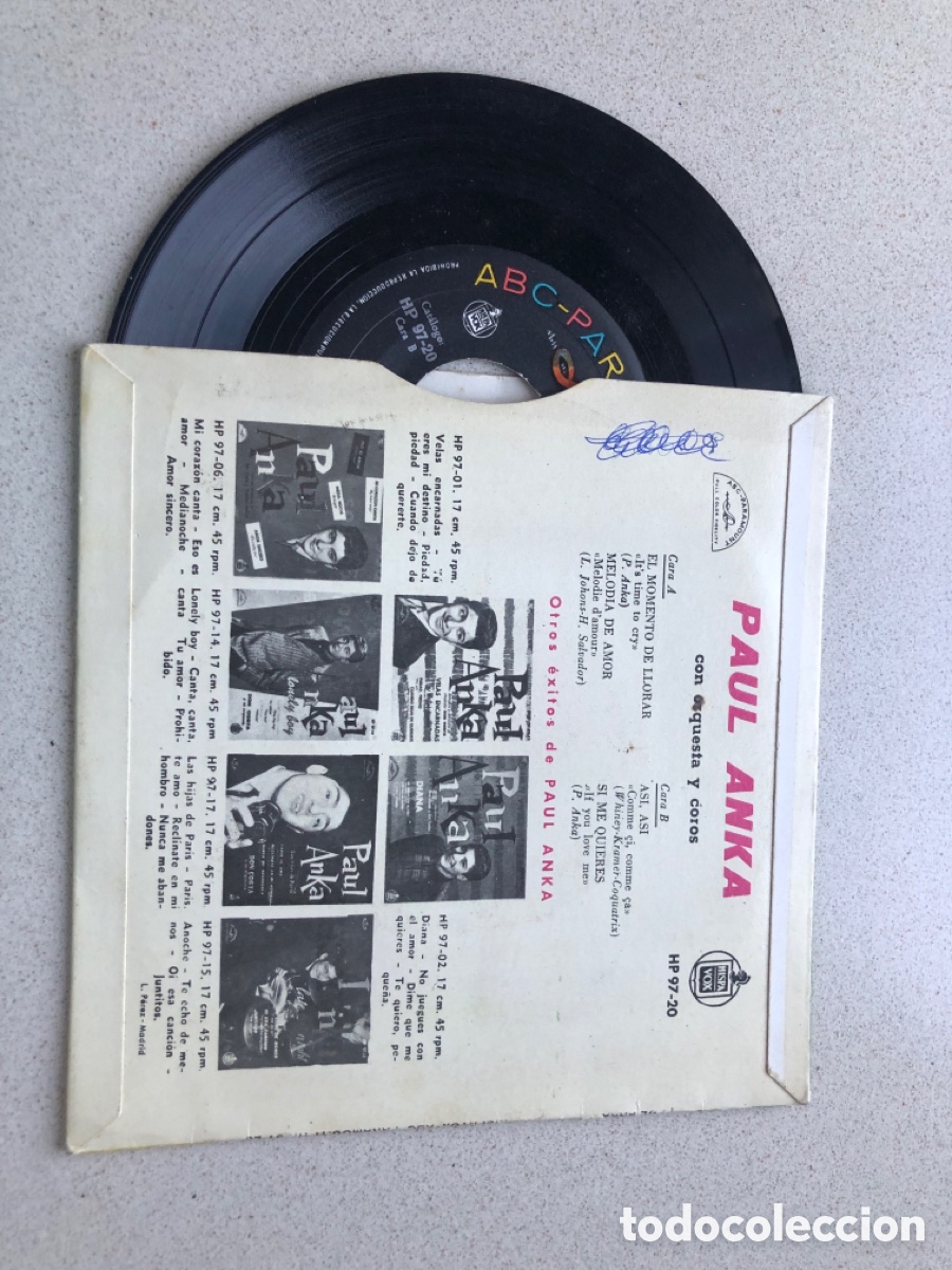 Discos de vinilo: Vinilo antiguo paul anka - Foto 2