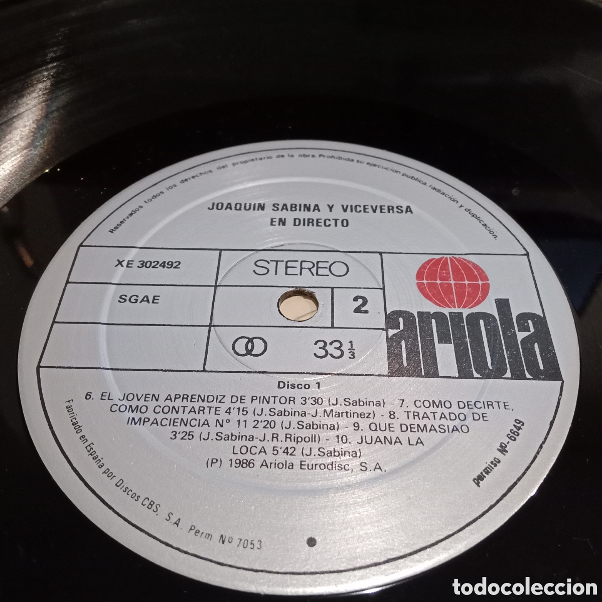 Discos de vinilo: JOAQU&Iacute;N SABINA Y VICEVERSA - EN DIRECTO - LP DOBLE GATEFOLD - Foto 9