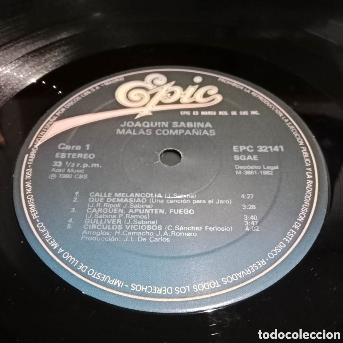 Discos de vinilo: JOAQU&Iacute;N SABINA - MALAS COMPA&Ntilde;&Iacute;AS - LP - Foto 8